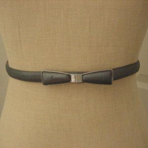 Leather Belt Gray Bow Adjustable Small Medium NEW